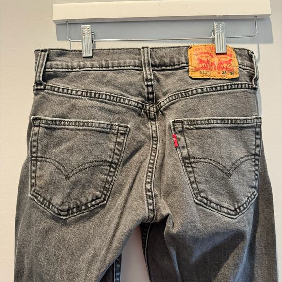 Levi's 511 Jeans Men's 28 x 32 Black Straight Leg - Picture 6 of 12